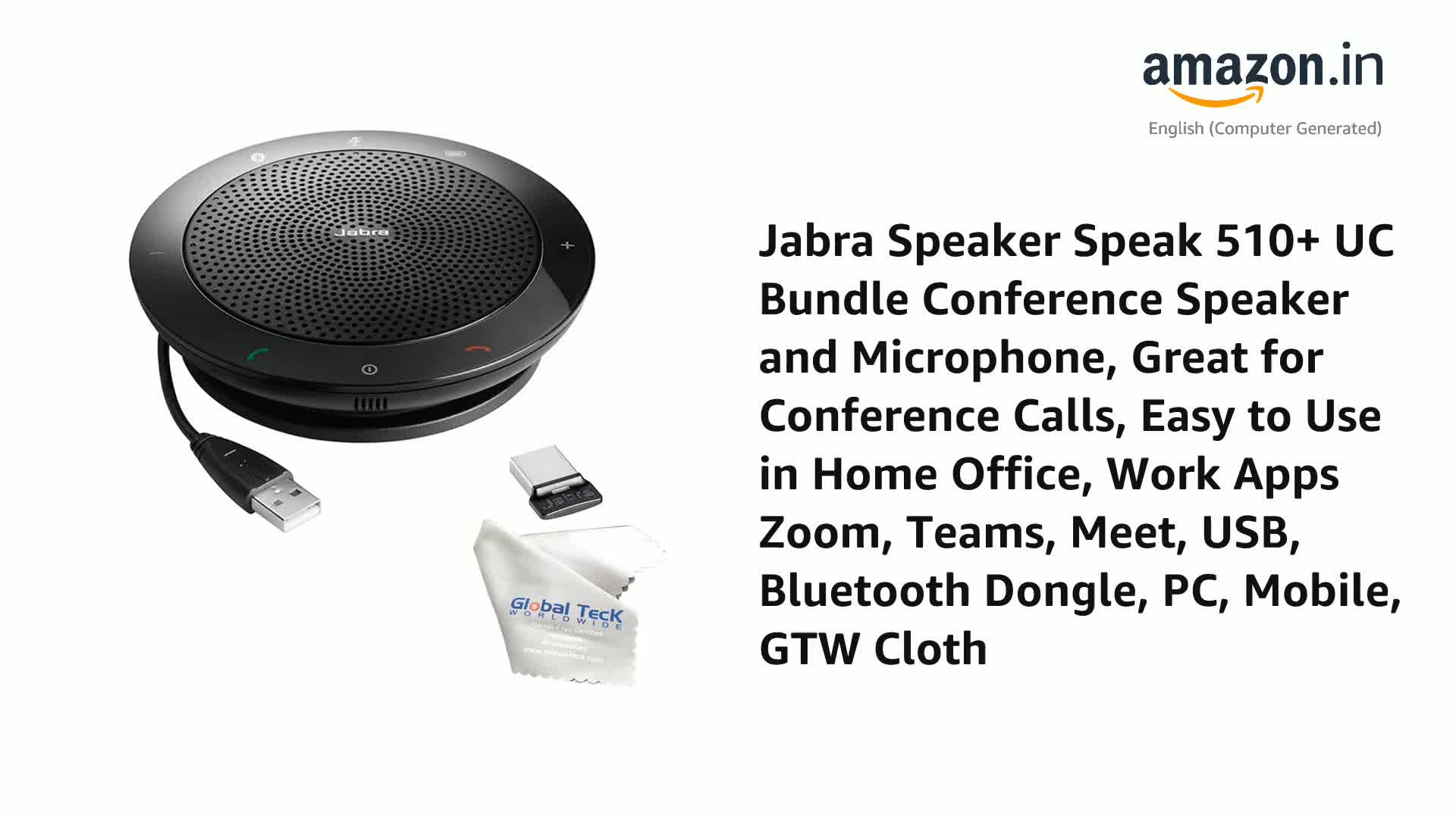 Jabra Speaker Speak 510+ UC Bundle Conference Speaker and